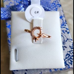 Gold Moon and Stars Ring